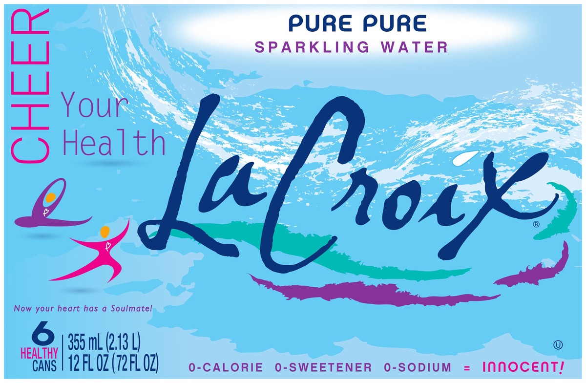 slide 4 of 7, La Croix Sparkling Water Pure - 6 ct; 12 oz, 6 ct; 12 fl oz