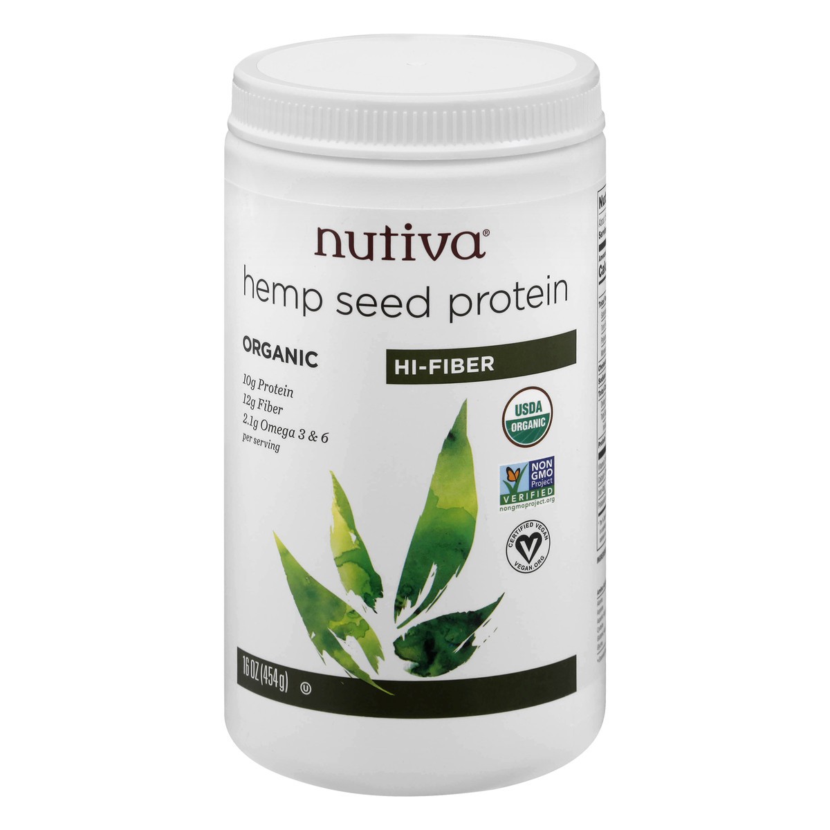 slide 12 of 12, Nutiva Organic Hi-Fiber Hemp Seed Protein 16 oz, 16 oz