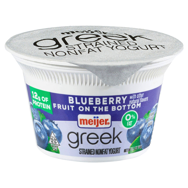 slide 1 of 1, Meijer Non-Fat Blueberry Greek Yogurt, 5.3 oz