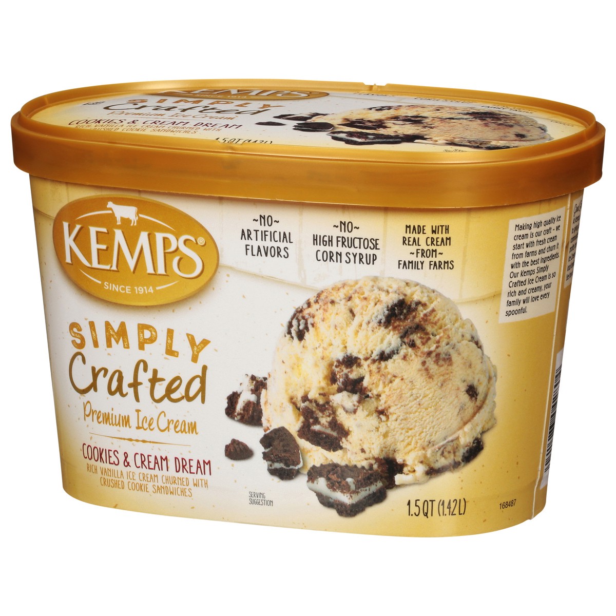 slide 3 of 9, Kemps Cookies & Creme Simply Crafted Ice Cream, 1.5 qt