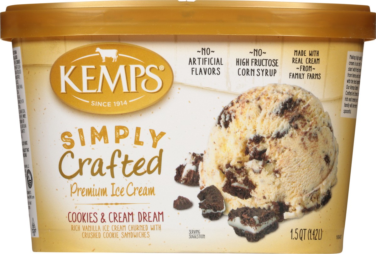 slide 6 of 9, Kemps Cookies & Creme Simply Crafted Ice Cream, 1.5 qt