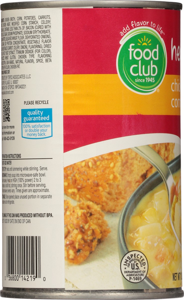 slide 7 of 11, Food Club Chunky Chicken Corn Chowder Ready To Serve Soup, 18.8 oz