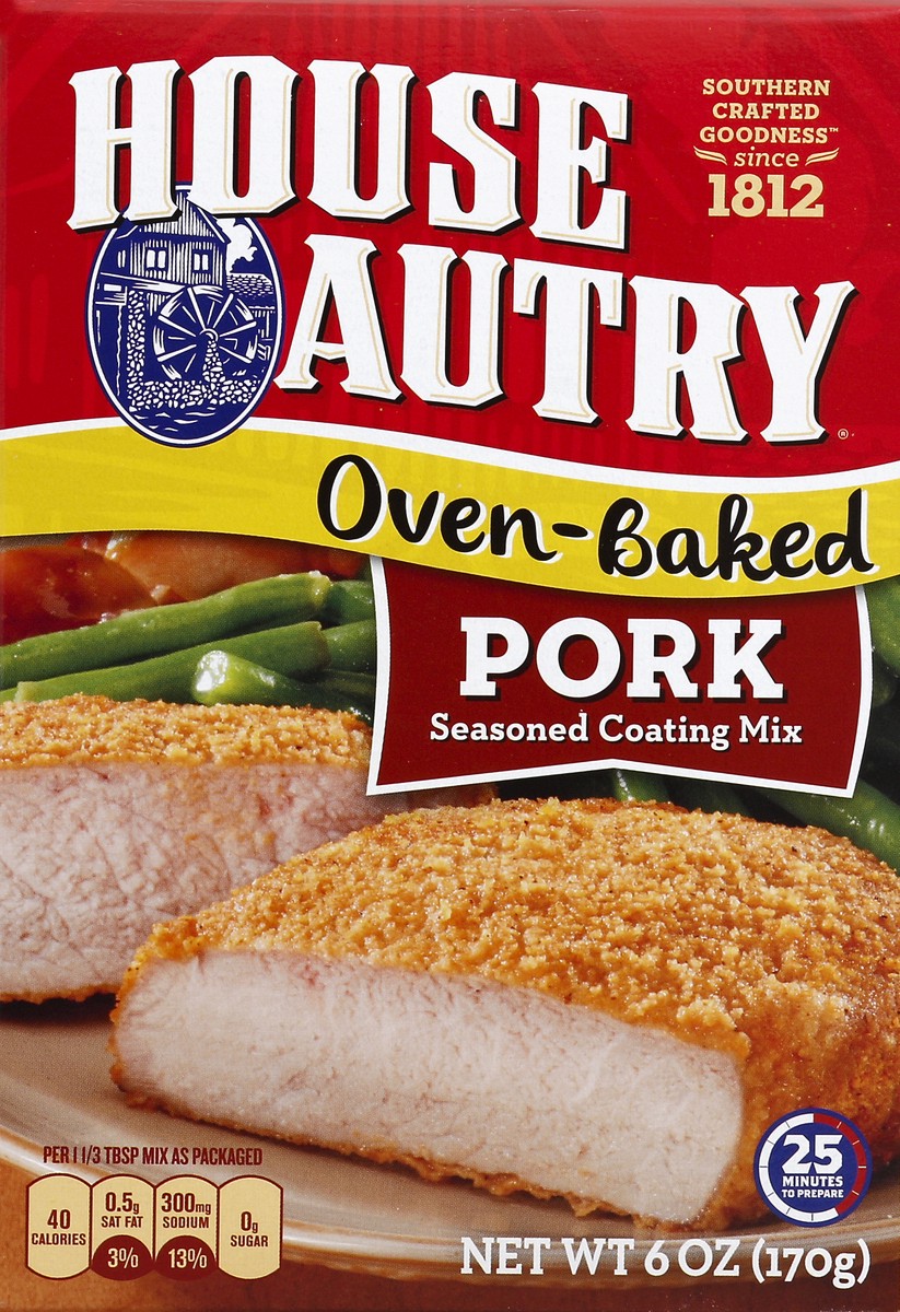 slide 2 of 4, House-Autry Oven-Baked Pork Seasoned Coating Mix, 6 oz