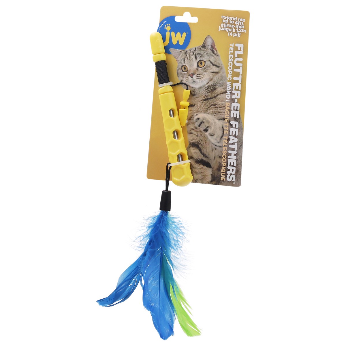 slide 2 of 9, JW Flutter-Ee Feathers Telescopic Wand 1 ea Card, MED