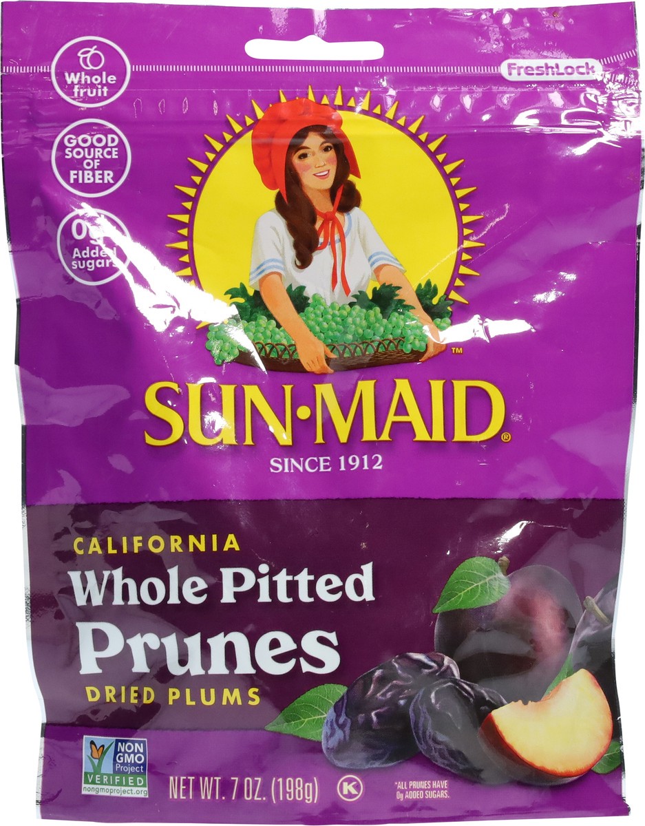 slide 3 of 11, Sun-Maid California Whole Pitted Prune 7oz Fresh-Lock Zipper Resealable Stand-Up Bag, 7 oz