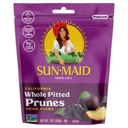 Sun-Maid California Whole Pitted Prune 7oz Resealable Stand-Up Zipper Bag
