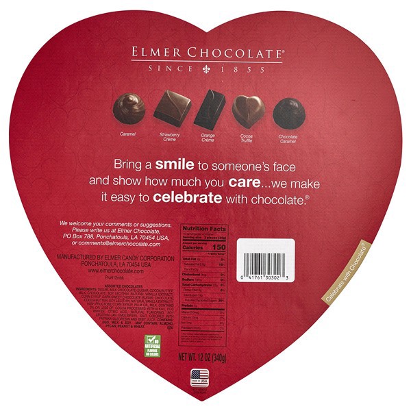 slide 2 of 5, Elmer Chocolate Valentine Teddy Bear Heart - 12 oz, 12 oz