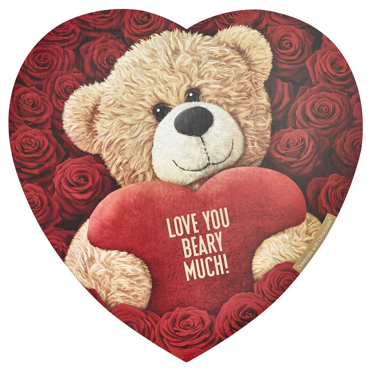 slide 1 of 5, Elmer Chocolate Valentine Teddy Bear Heart - 12 oz, 12 oz