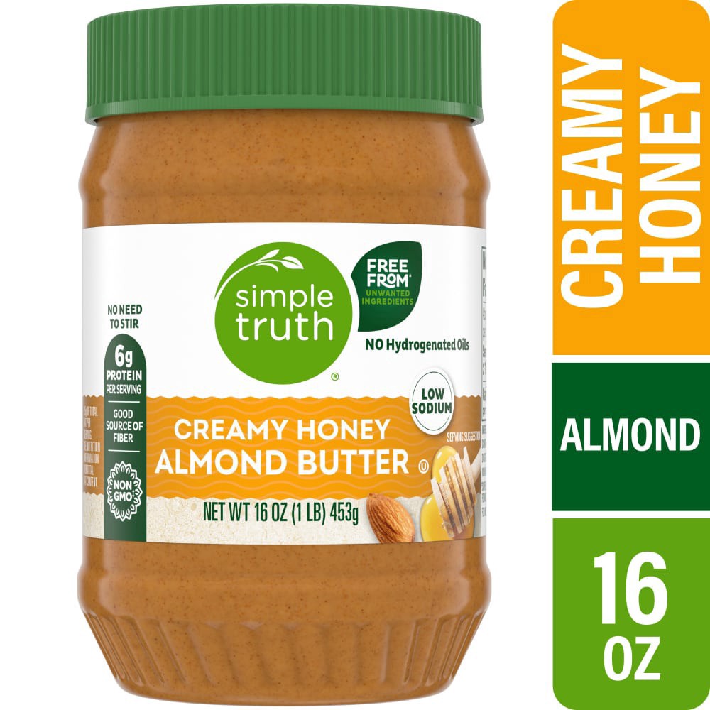 slide 1 of 6, Simple Truth No Stir Smooth Honey Almond Butter, 16 oz