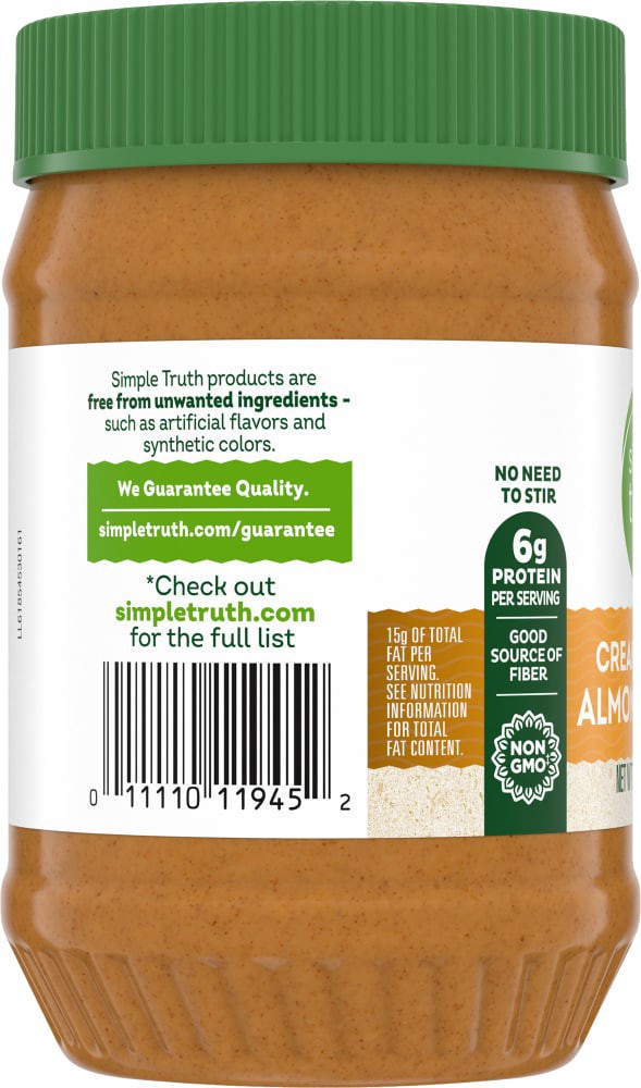 slide 3 of 6, Simple Truth No Stir Smooth Honey Almond Butter, 16 oz