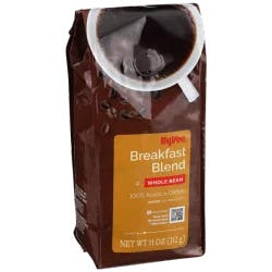 Hy-vee Medium Light Breakfast Blend Whole Bean 100% Arabica Coffee - 11 oz