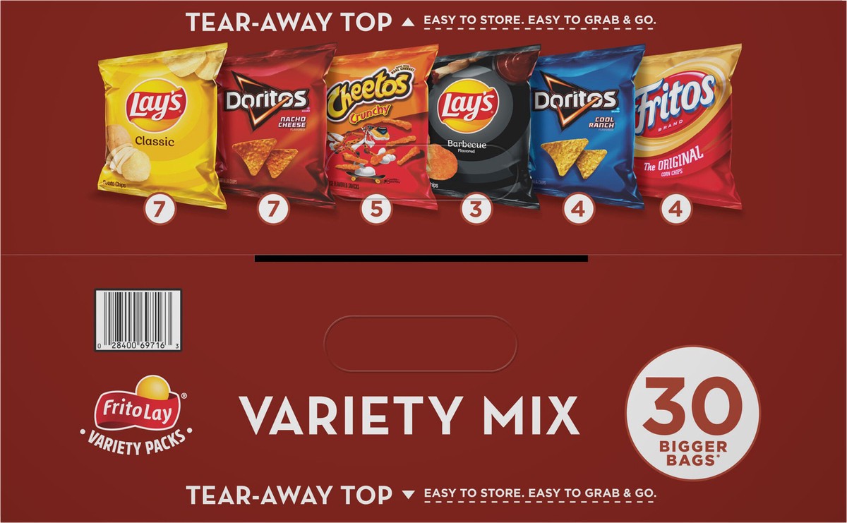 slide 7 of 13, Frito-Lay Snacks, Variety Mix, Variety Pack, 52.25 oz