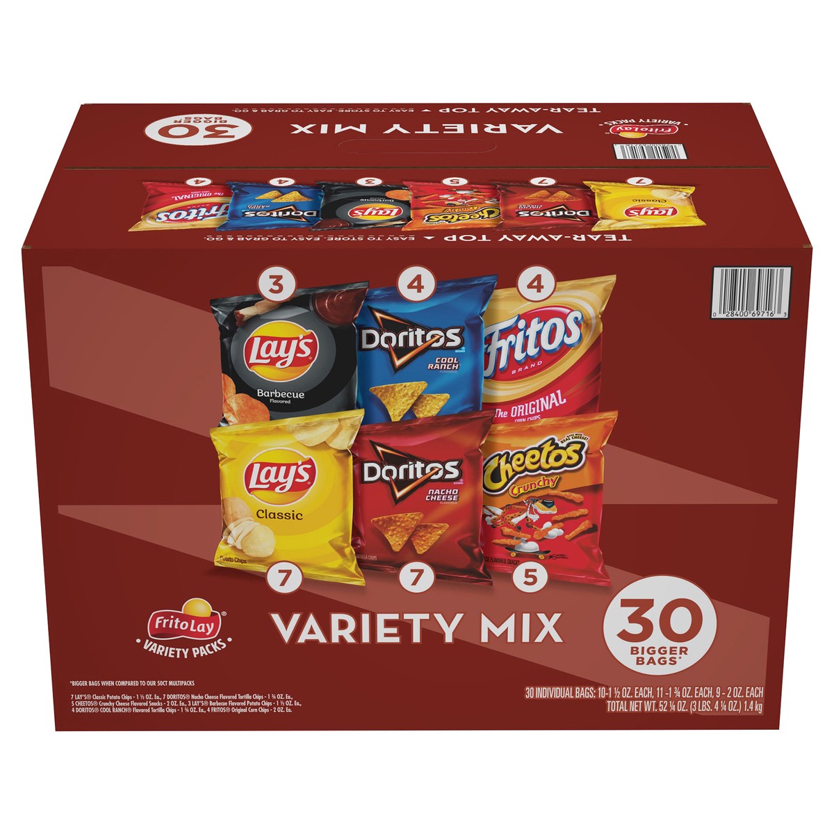 slide 11 of 13, Frito-Lay Snacks, Variety Mix, Variety Pack, 52.25 oz