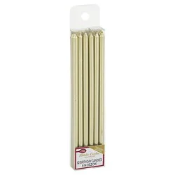 Betty Crocker Metallic Gold Pillar 6 Inches Birthday Candles - 16 Count