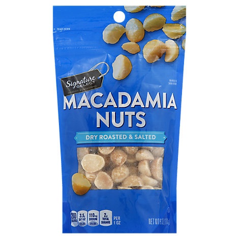 slide 1 of 1, Signature Select Macadamia Nuts Dry Roasted And Salted, 6 oz