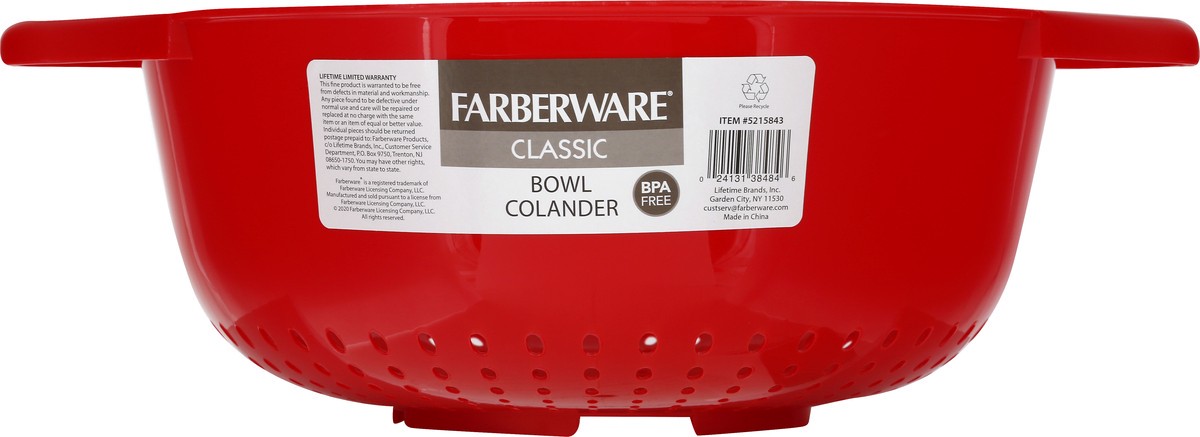 slide 1 of 9, Farberware Classic Red Bowl Colander, 1 ct