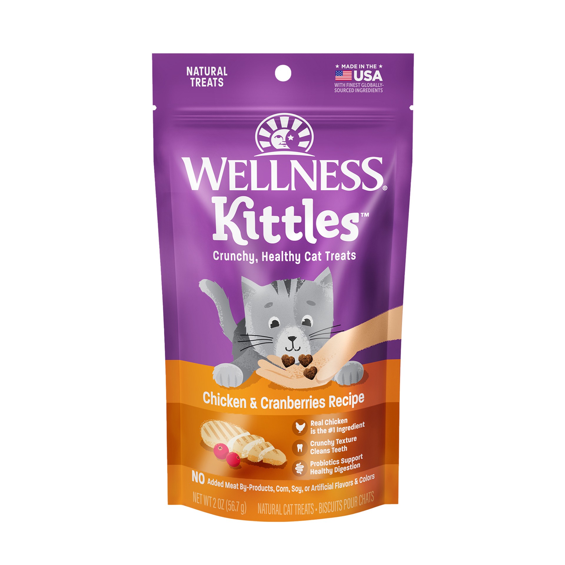 slide 1 of 4, Wellness Chicken Cat Treats, 2 oz