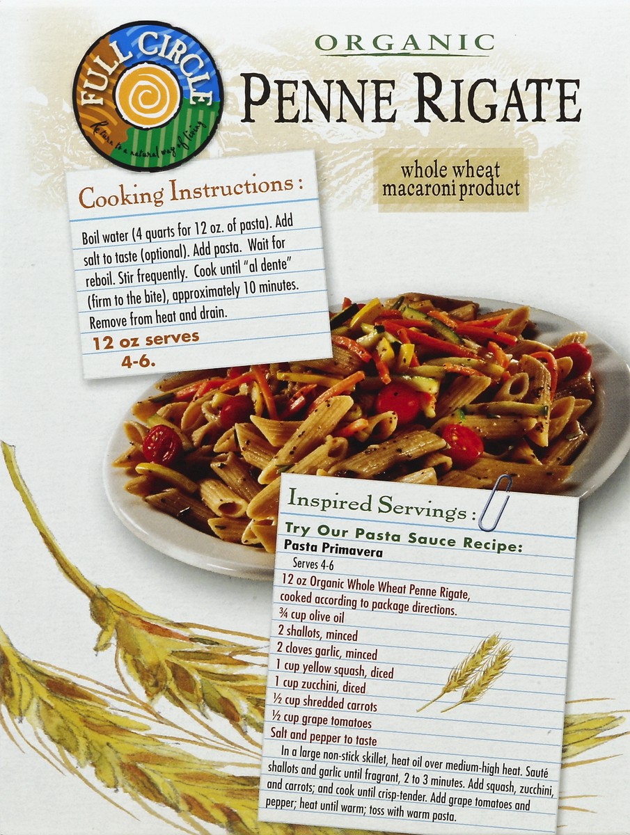 slide 4 of 6, Full Circle Market Organic Whole Wheat Penne Rigate, 12 oz