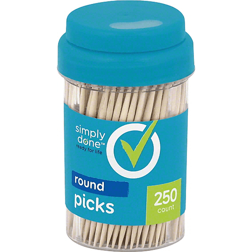 slide 4 of 5, Simply Done Round Toothpicks, 250 ct