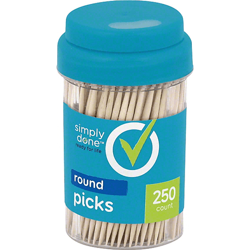 slide 2 of 5, Simply Done Round Toothpicks, 250 ct