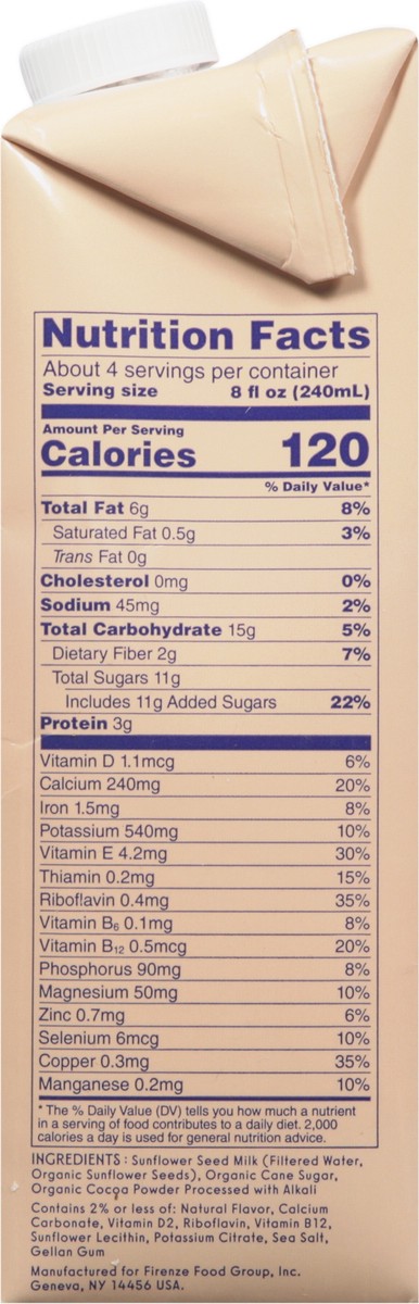 slide 3 of 12, Lattini Chocolate Sunflower Seed Milk 32 fl oz, 32 fl oz