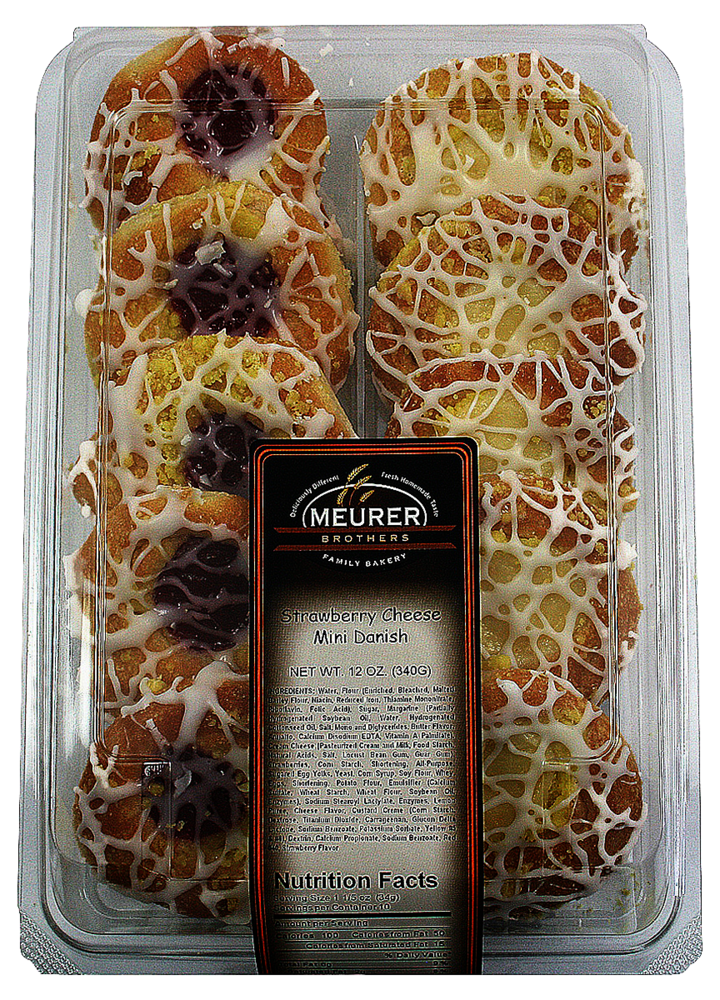 slide 1 of 1, Meurer Brothers Strawberry Cheese Mini Danishes, 12 oz