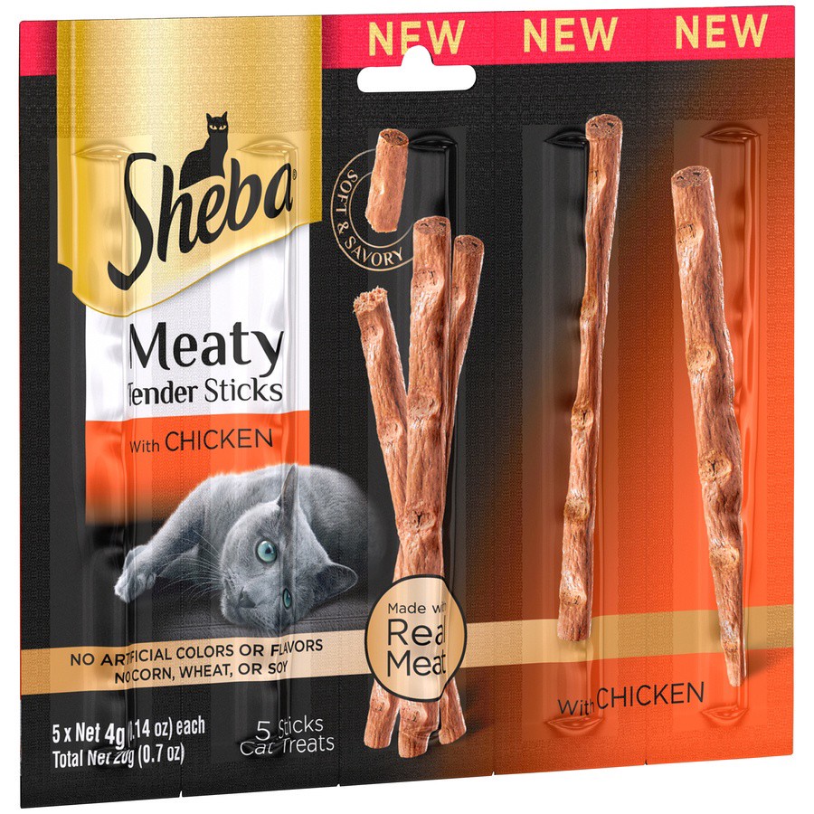 slide 6 of 6, Sheba Meaty Sticks with Chicken Cat Treats, 5 ct