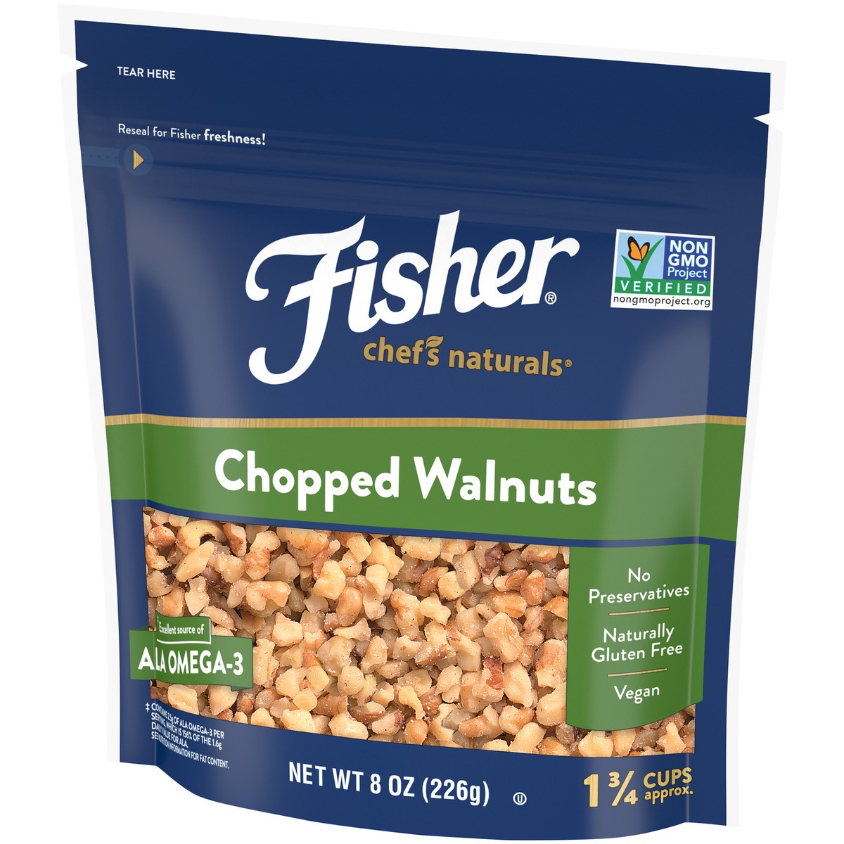 slide 6 of 15, Fisher Chef's Naturals Chopped Walnuts, 8 oz, Naturally Gluten Free, No Preservatives, Non-GMO, 8 oz