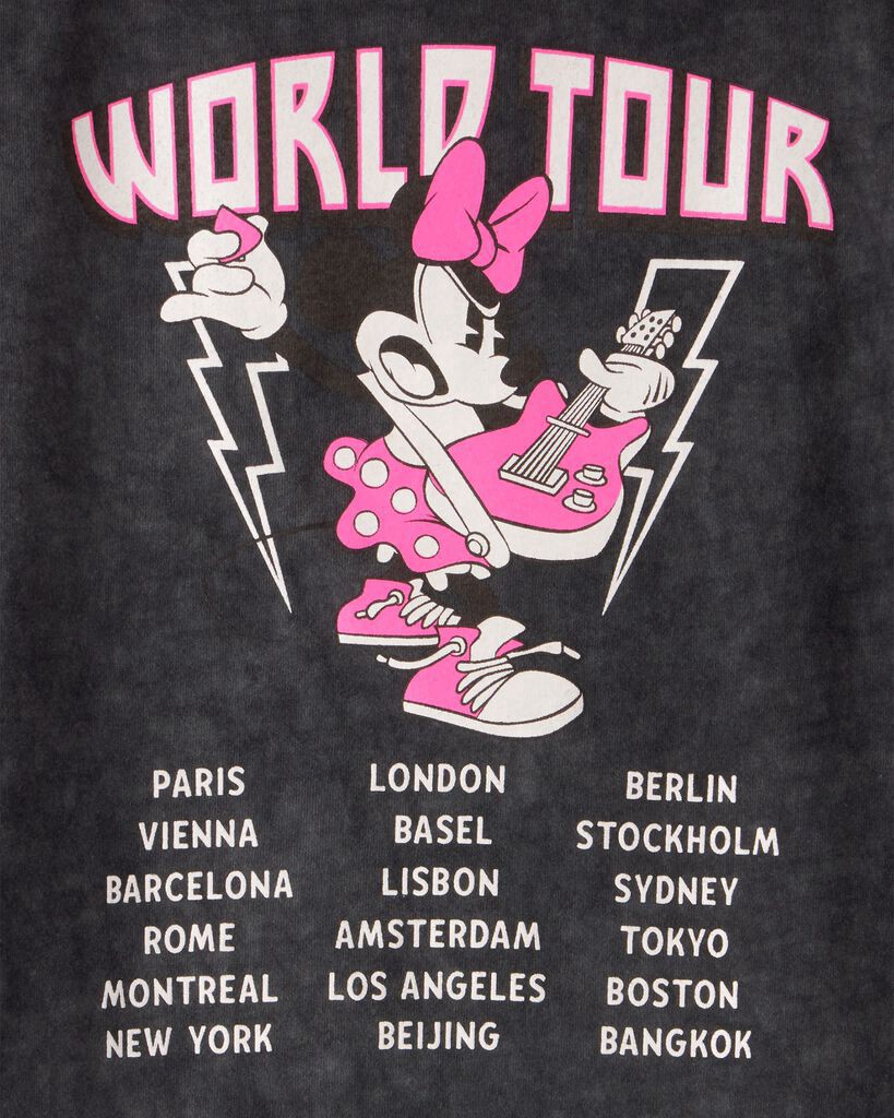 slide 2 of 4, Carter's Carters Kid Disney© Minnie Mouse Music Short-Sleeve Graphic Tee - Black/Pink Black 6-6X, 1 ct