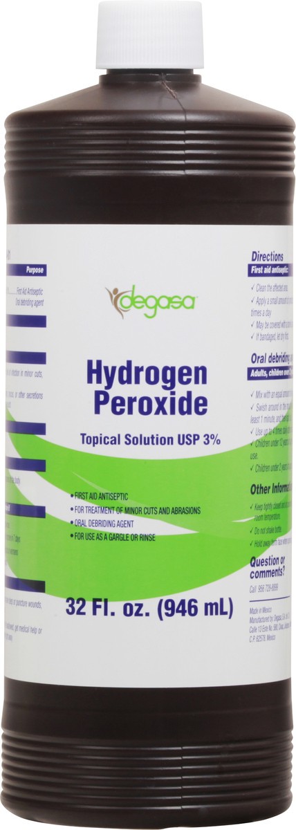 slide 13 of 13, Degasa Hydrogen Peroxide 32 fl oz, 32 oz