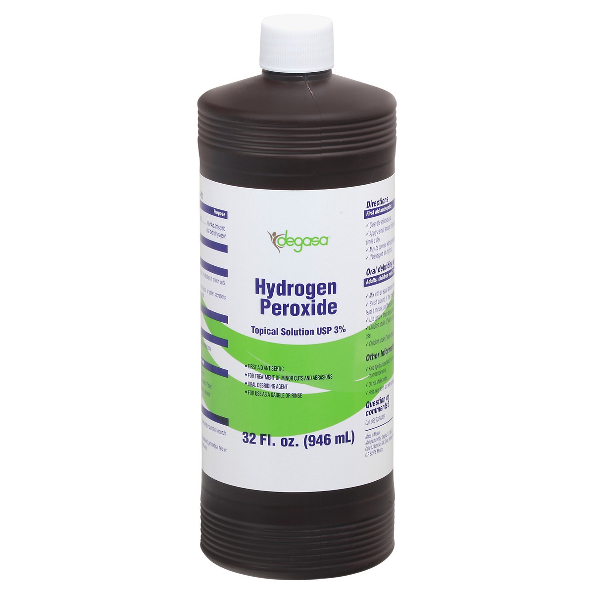 slide 7 of 13, Degasa Hydrogen Peroxide 32 fl oz, 32 oz