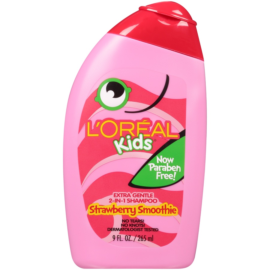 slide 1 of 1, L'Oréal Kids Extra Gentle 2-in-1 Shampoo Strawberry Smoothie, 9 fl oz