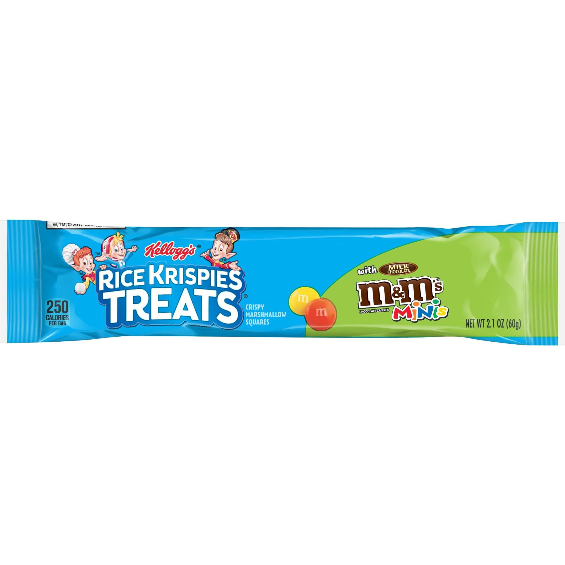 slide 3 of 5, Kellogg's Rice Krispies Treats Marshmallow Snack Bar, Kids Snacks, School Lunch, M&M's Minis, 2.1 oz