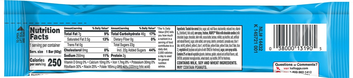 slide 7 of 7, Rice Krispies Treats Kellogg's Rice Krispies Treats Marshmallow Snack Bar, M&M's Minis, 2.1 oz, 2.1 oz