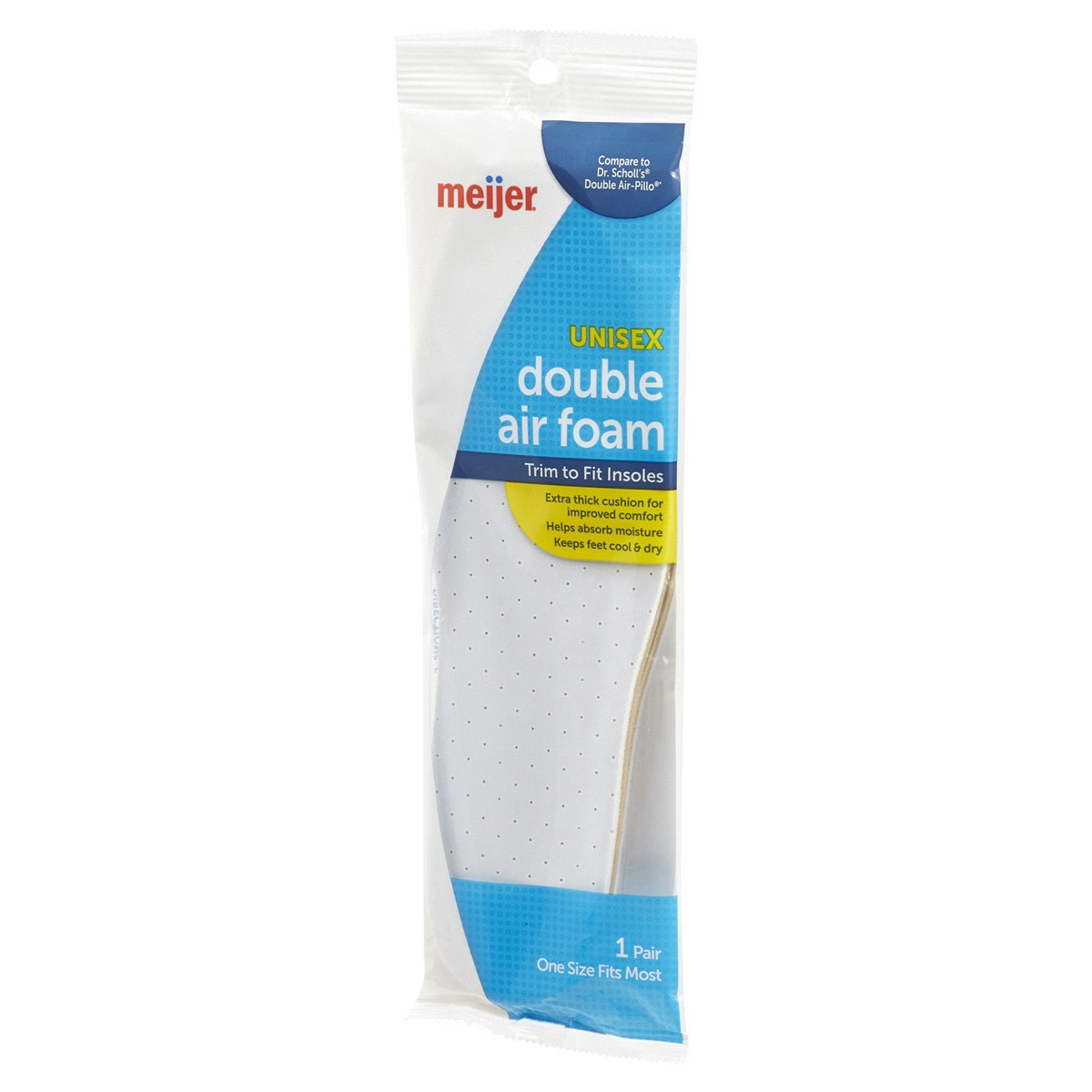 slide 11 of 29, Meijer Double Thick Air Foam Insoles, One Size Fits Most, 1 Pair, 1 CT      