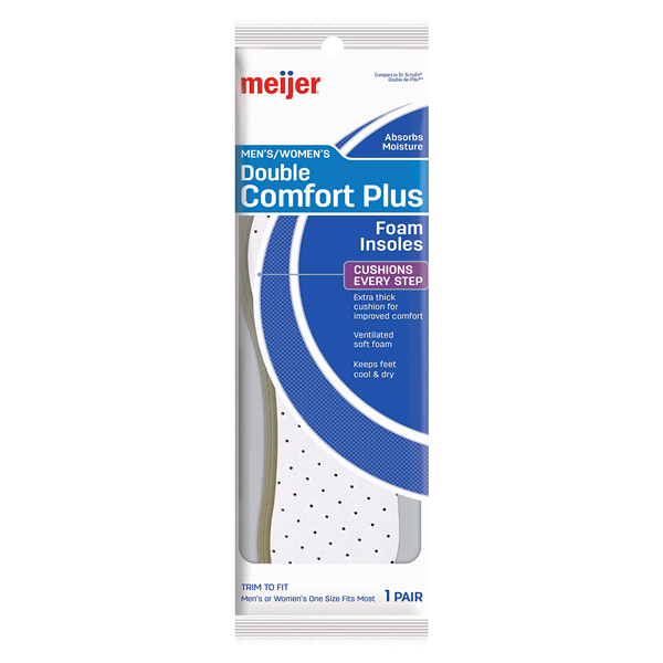 slide 1 of 2, Meijer Double Thick Insoles, 1 ct