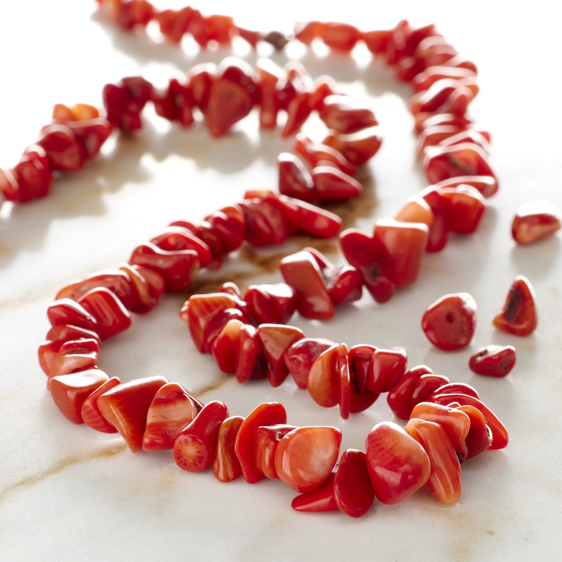 slide 2 of 3, Red Dyed Bamboo Coral Chip Beads By Bead Landing, 5mm-8mm