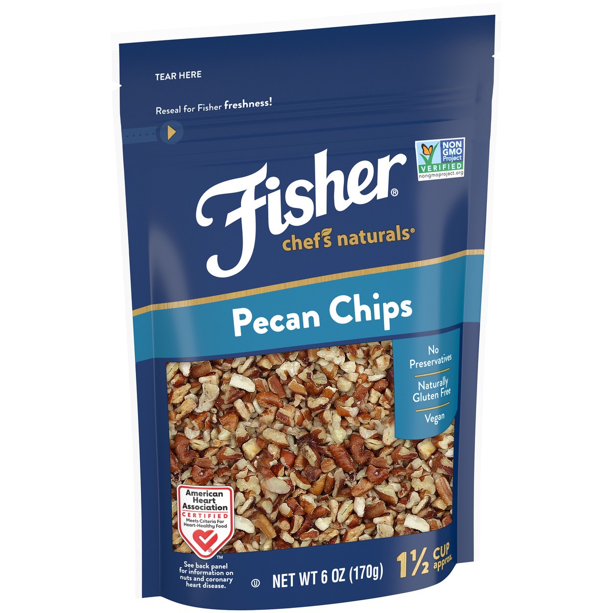 slide 5 of 9, Fisher Chef's Naturals Pecan Chips 6 oz. Bag, 6 oz