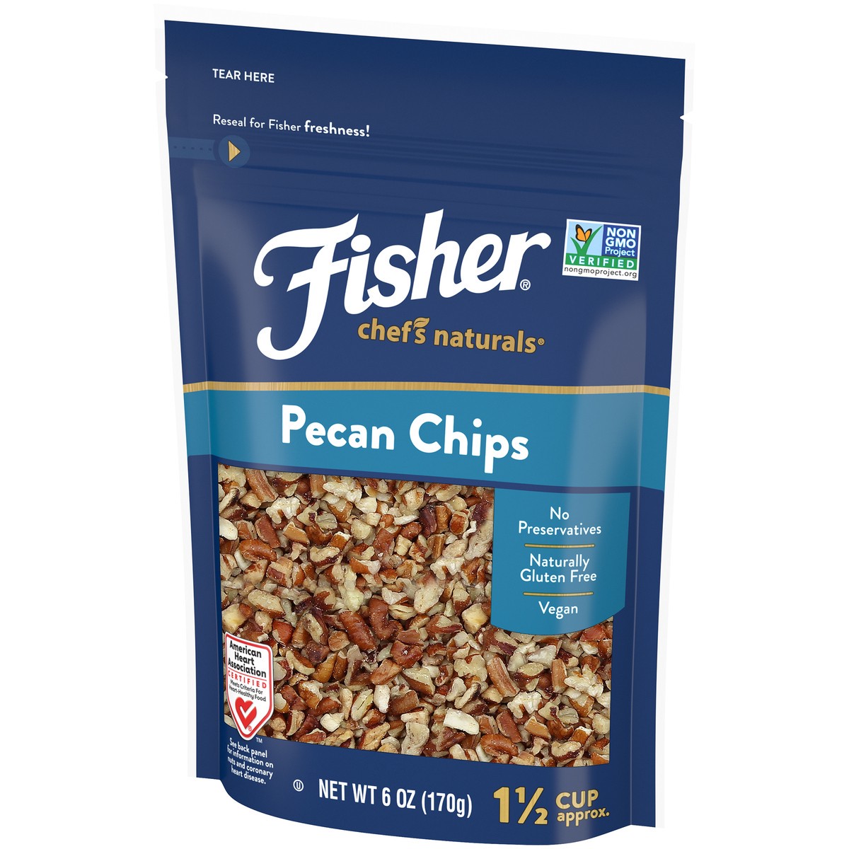 slide 7 of 9, Fisher Chef's Naturals Pecan Chips 6 oz. Bag, 6 oz