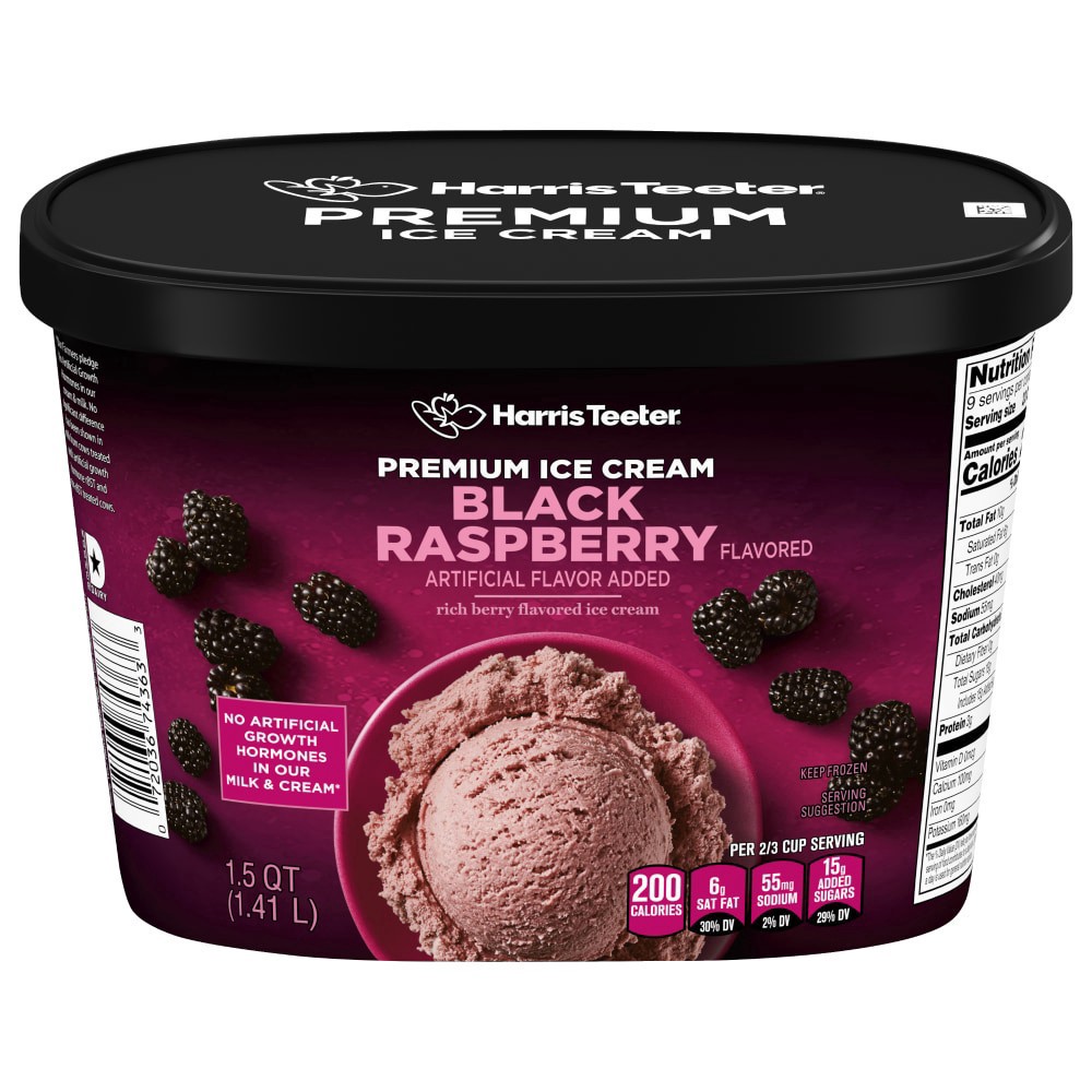 slide 4 of 4, Harris Teeter® Black Raspberry Flavored Premium Ice Cream, 1.5 qt