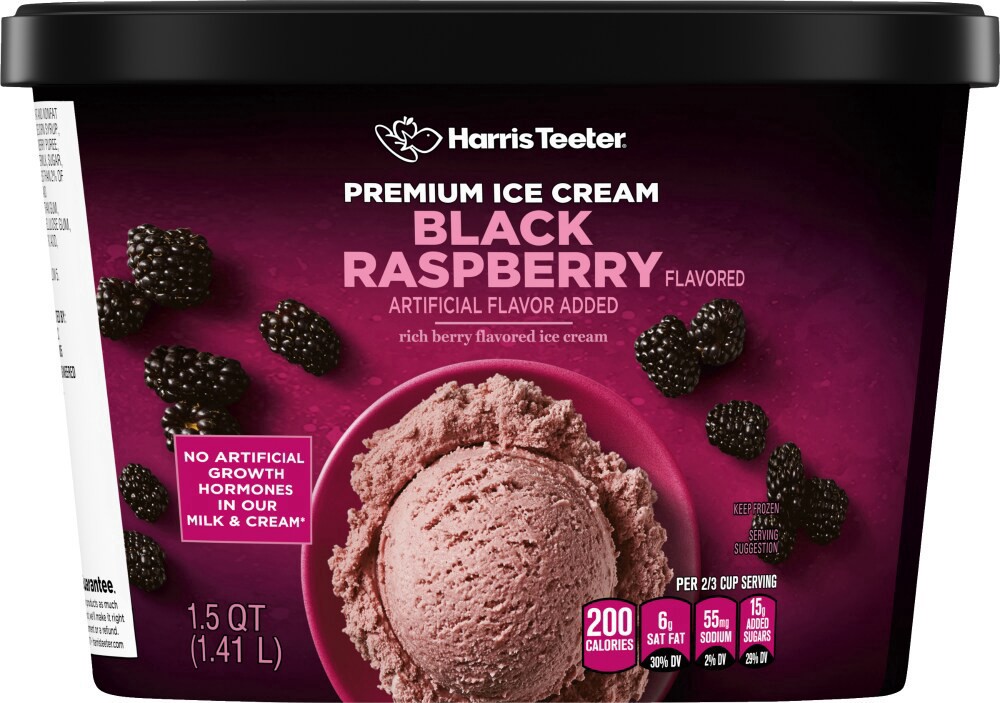 slide 2 of 4, Harris Teeter® Black Raspberry Flavored Premium Ice Cream, 1.5 qt