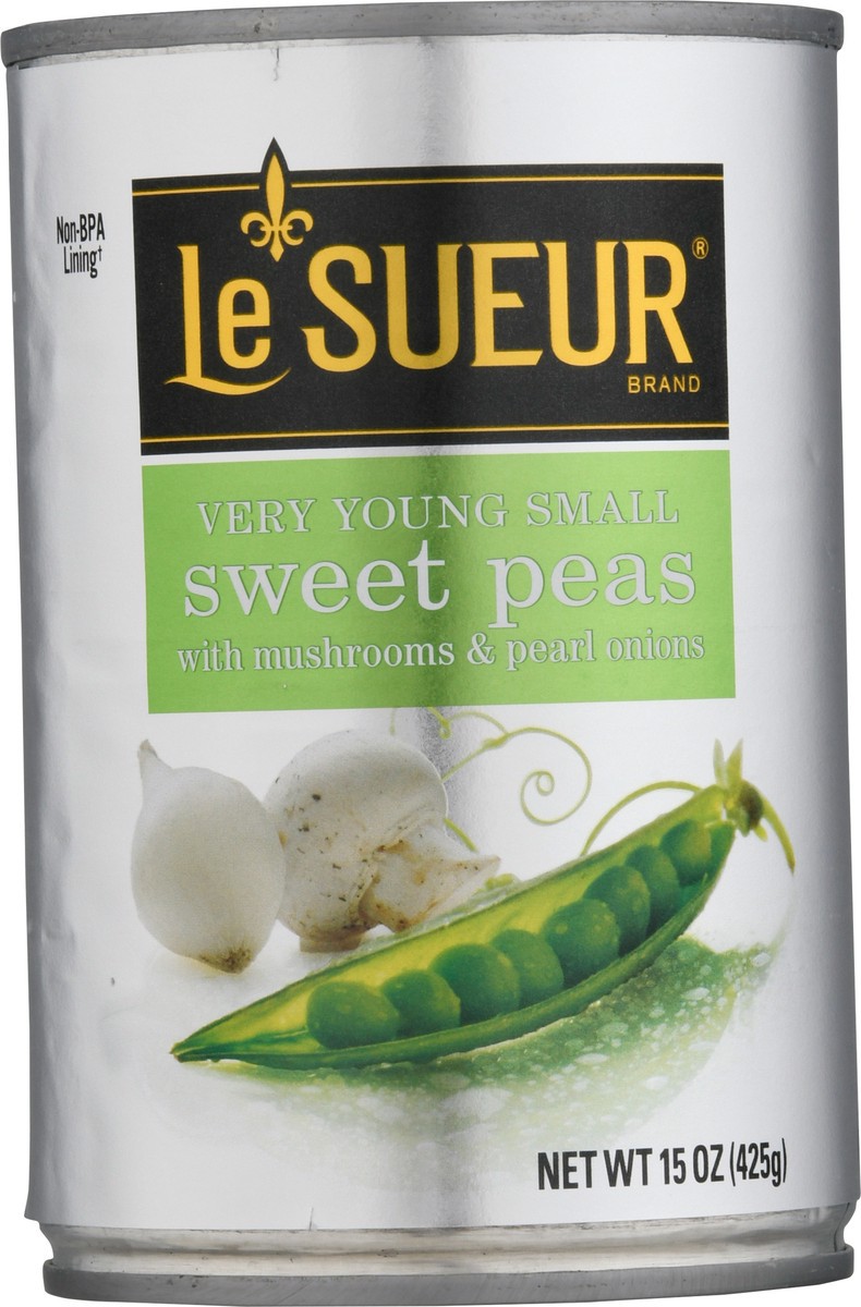 slide 7 of 14, Le Sueur Very Young Sweet Peas with Mushrooms & Pearl Onions Small 15 oz, 15 oz