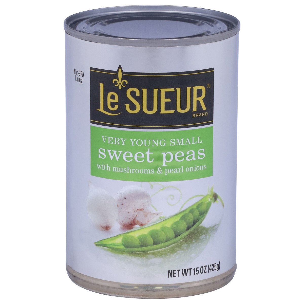 slide 1 of 14, Le Sueur Very Young Sweet Peas with Mushrooms & Pearl Onions Small 15 oz, 15 oz