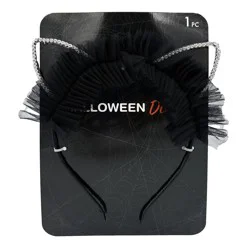 Halloween Cat Ears Stone with Tulle Headband, 1 count