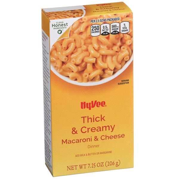 slide 1 of 1, Hy-vee Thick & Creamy Macaroni & Cheese Dinner, 7.25 oz
