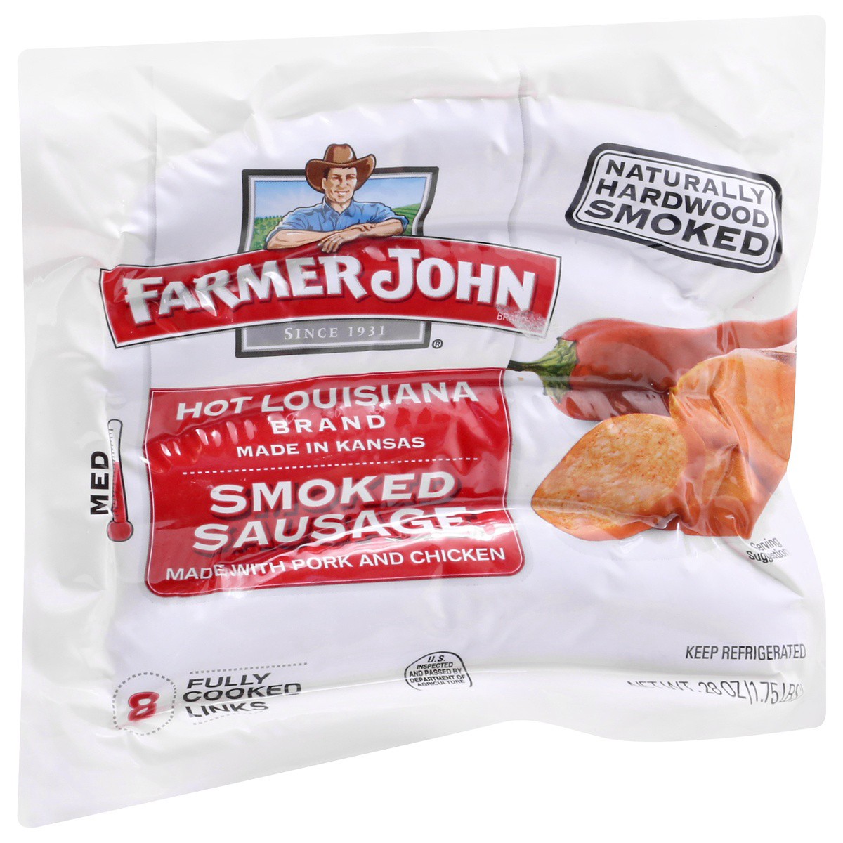 slide 4 of 9, Farmer John Hot Louisiana Brand Smoked Sausage, 