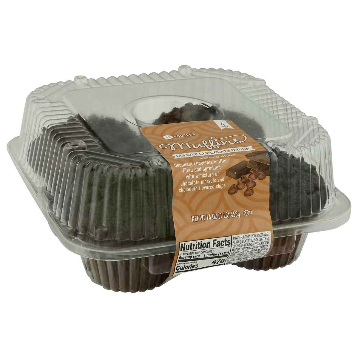 slide 3 of 13, SE Grocers Double Chocolate Chip Muffin, 1 ct