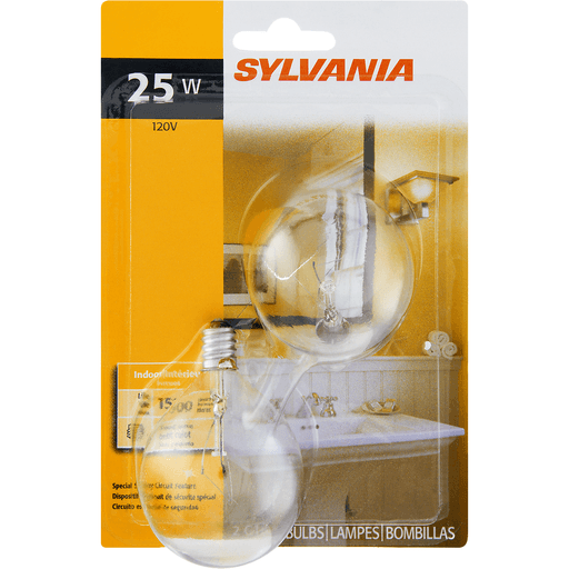 slide 3 of 9, Sylvania Clear Vanity 25 Watt Indoor Light Bulbs, 2 ct