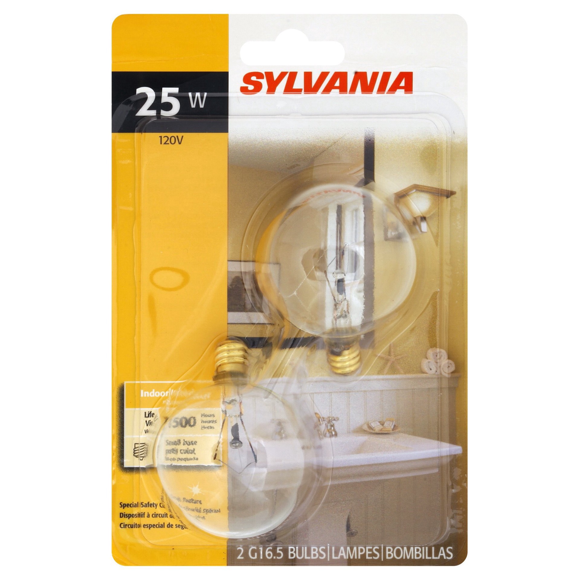 slide 1 of 9, Sylvania Clear Vanity 25 Watt Indoor Light Bulbs, 2 ct