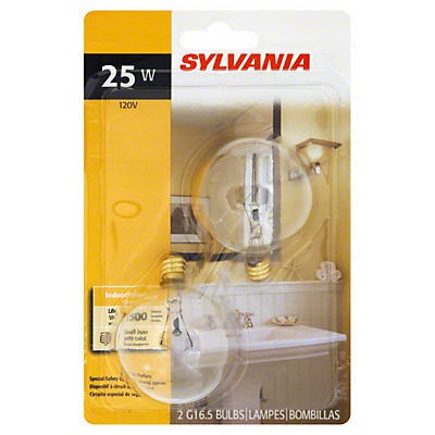 slide 1 of 1, Sylvania Clear Vanity 25 Watt Indoor Light Bulbs, 2 ct